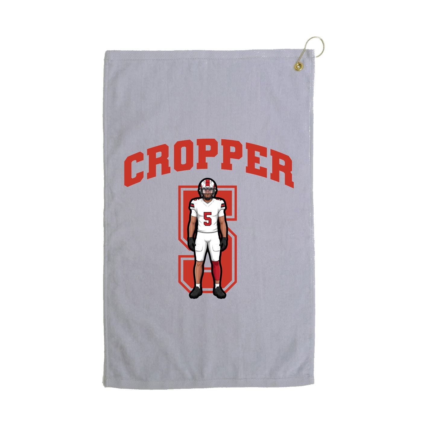 Golf Towel — Number in Grey