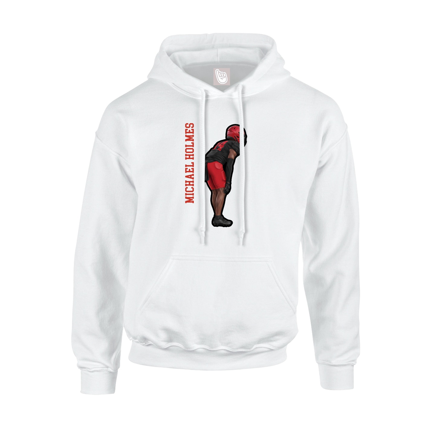 Hoodie — Name Vertical in White