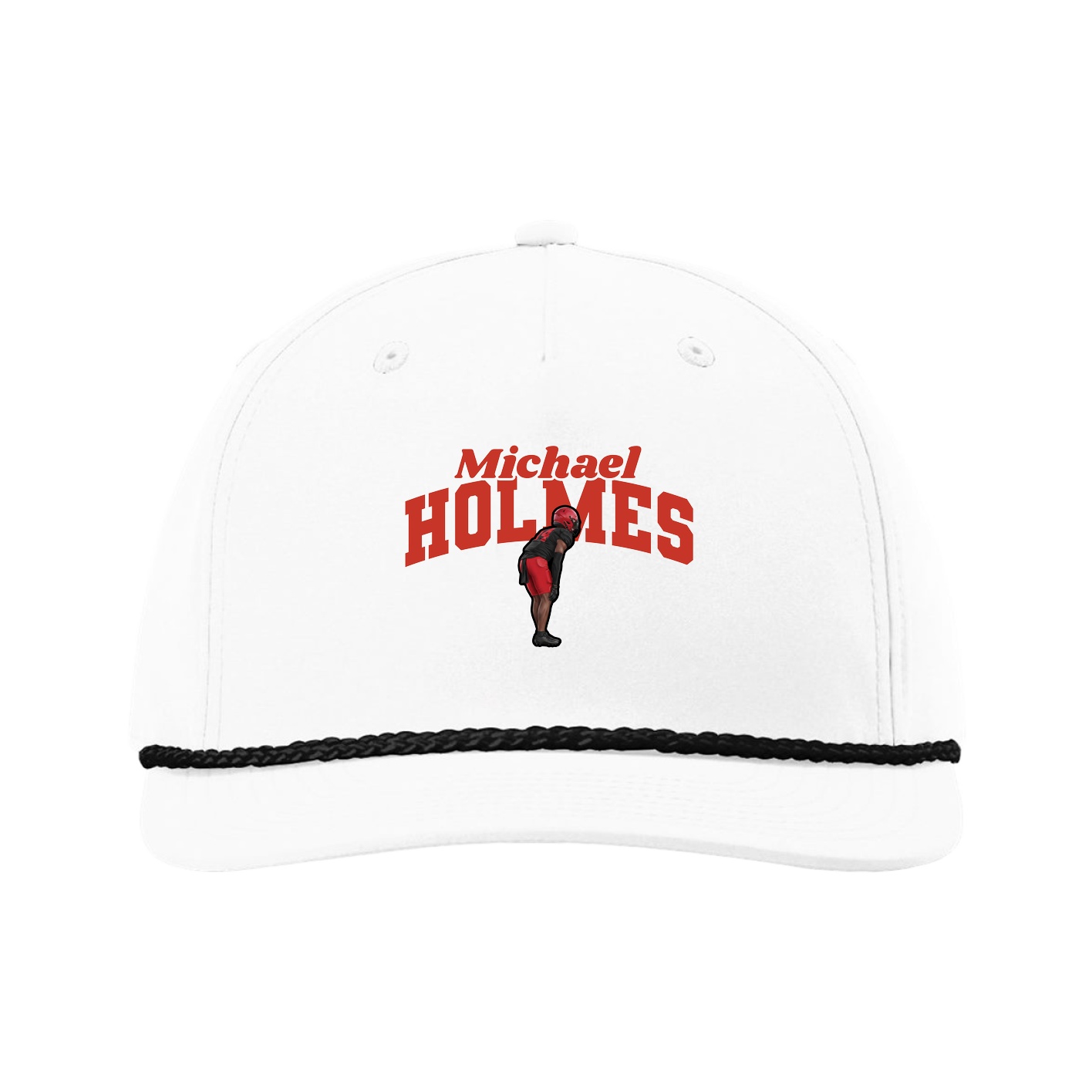 Five-Panel Classic Rope Cap — Signature Arch in White