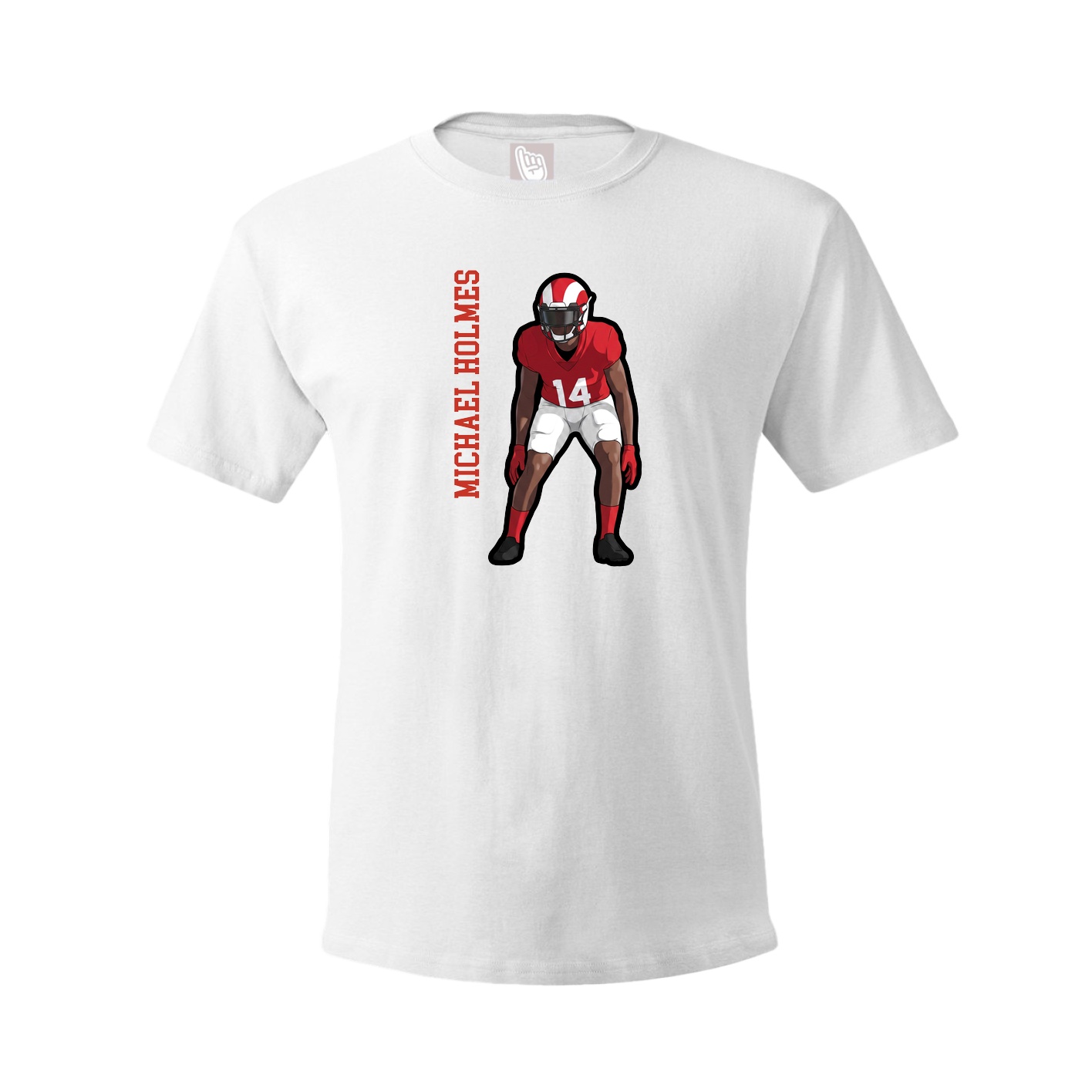 Youth Tee — Name Vertical in White