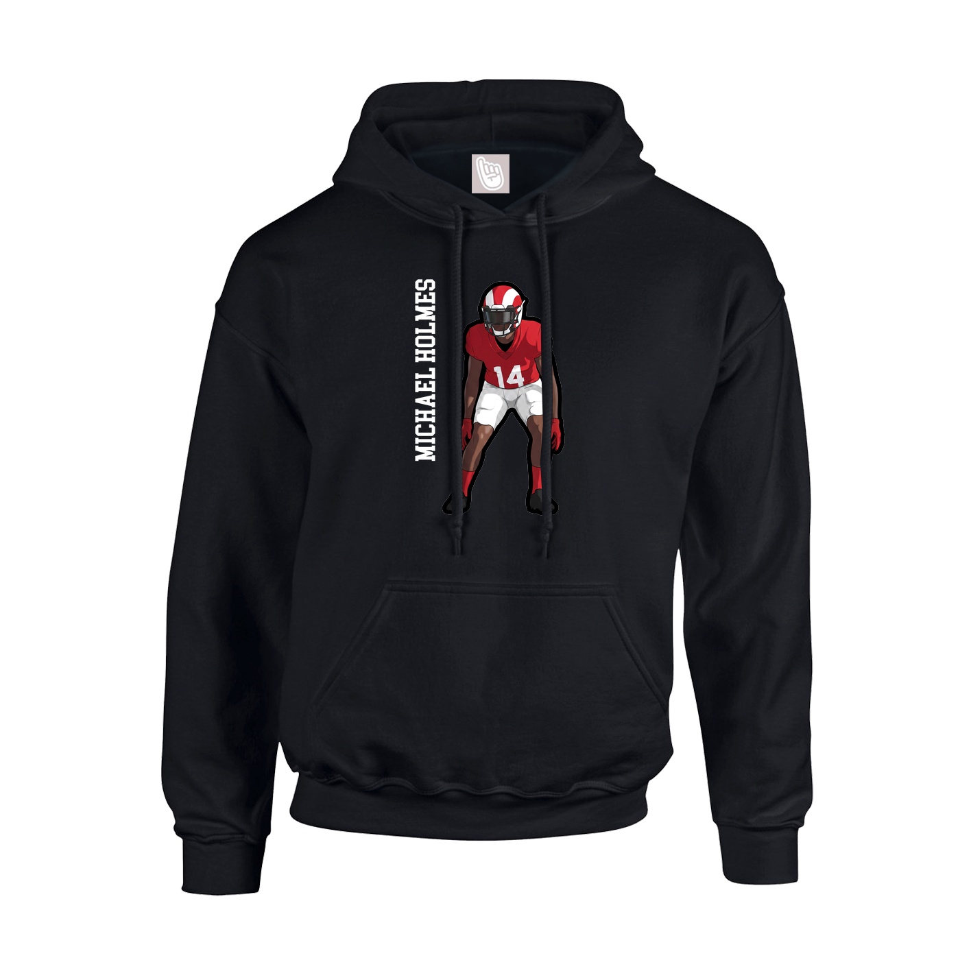 Youth Hoodie — Name Vertical in Black