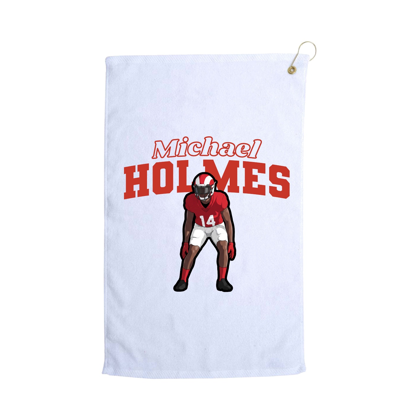 Golf Towel — Name Arch in White