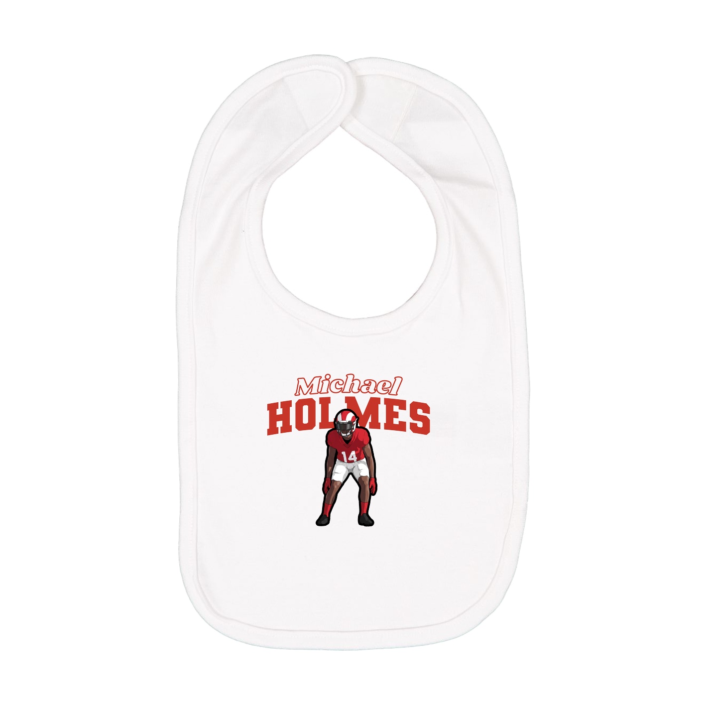 Infant Bib — Name Arch in White