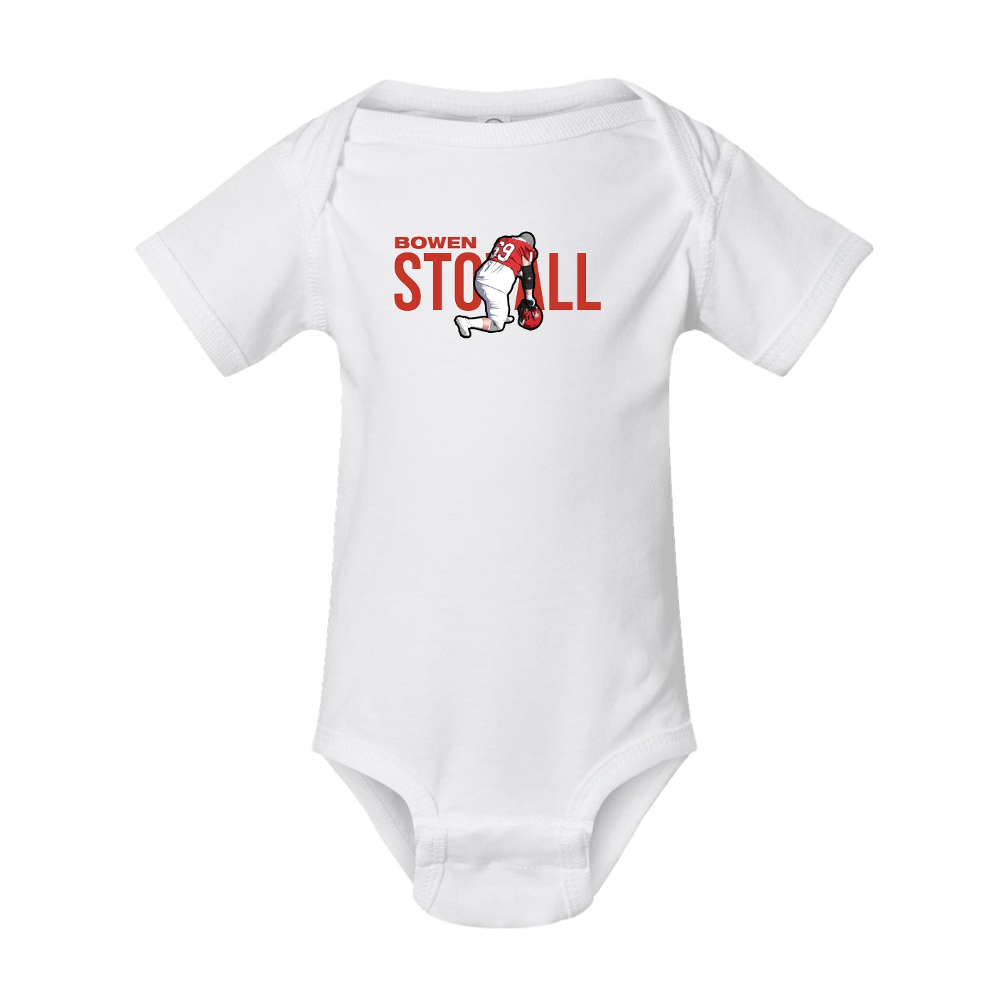 Baby Onesie — Player Name in White