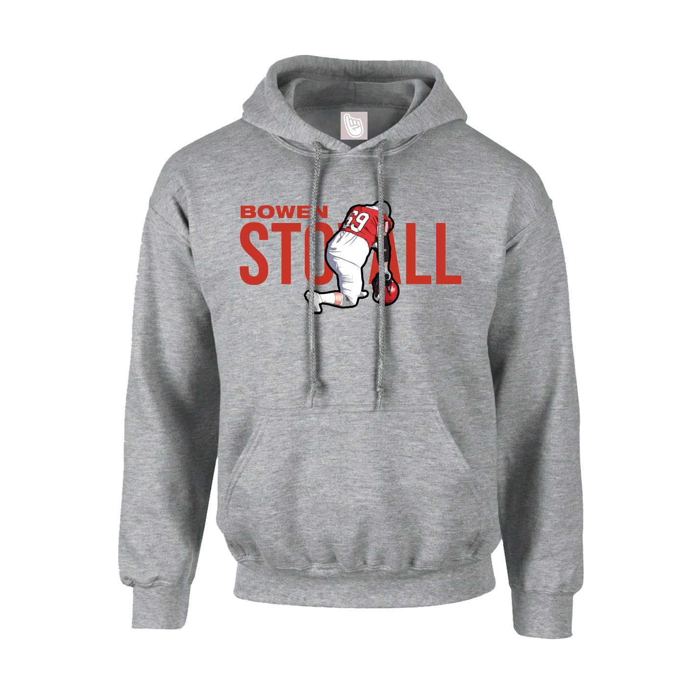 Youth Hoodie — Player Name in Grey