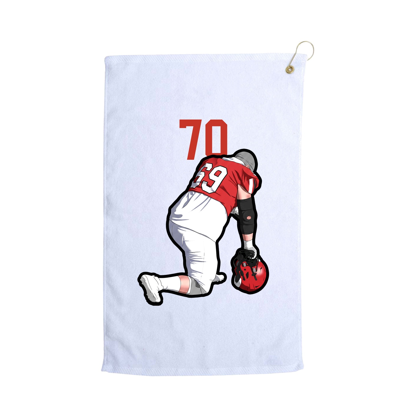 Golf Towel — Number Top in White