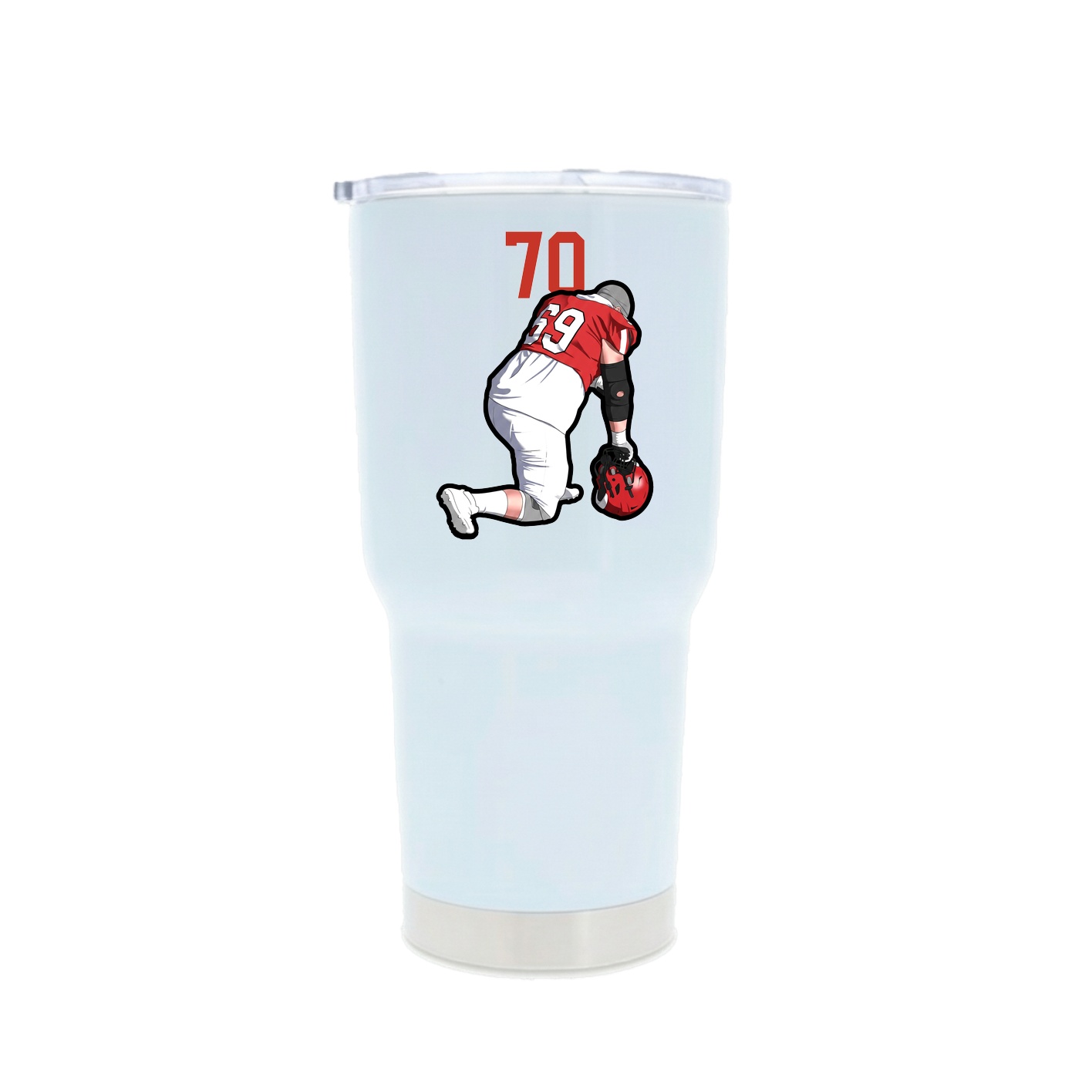30oz Stainless Steel Tumbler — Number Top in White