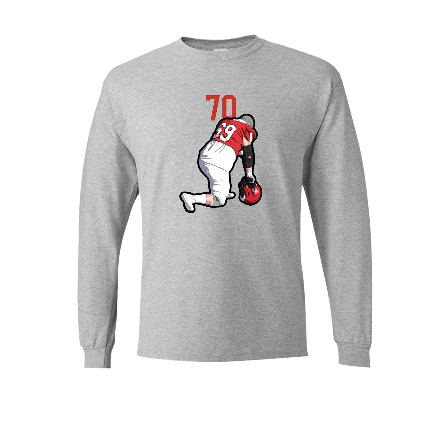 Long Sleeve Tee — Number Top in Grey