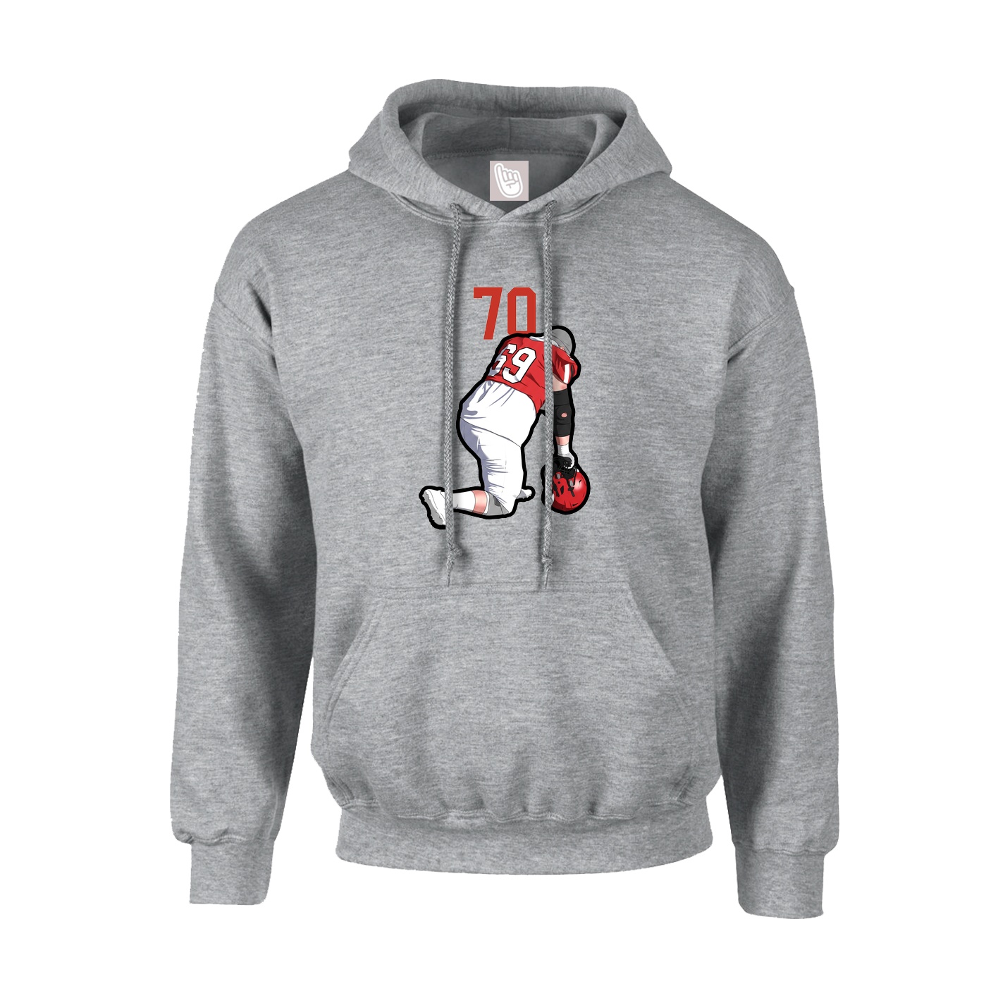 Hoodie — Number Top in Grey