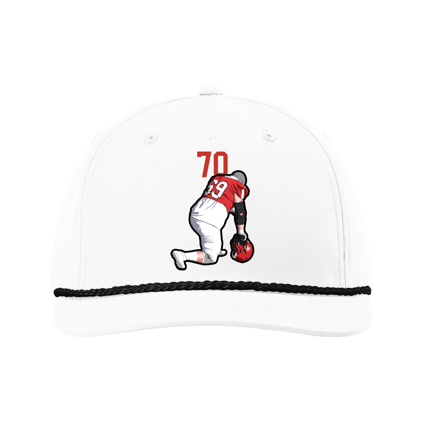 Five-Panel Classic Rope Cap — Number Top in White