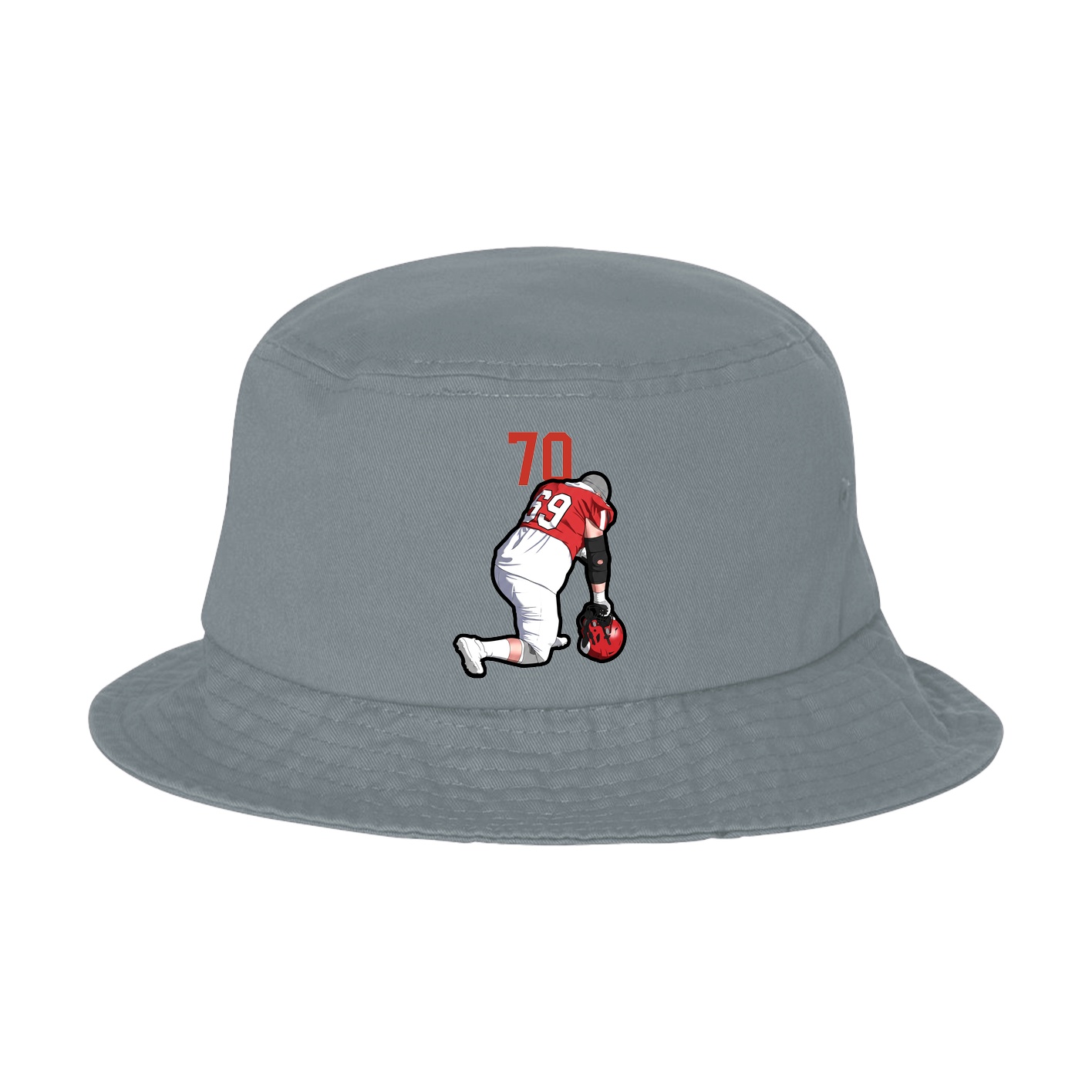 Bucket Cap — Number Top in Grey