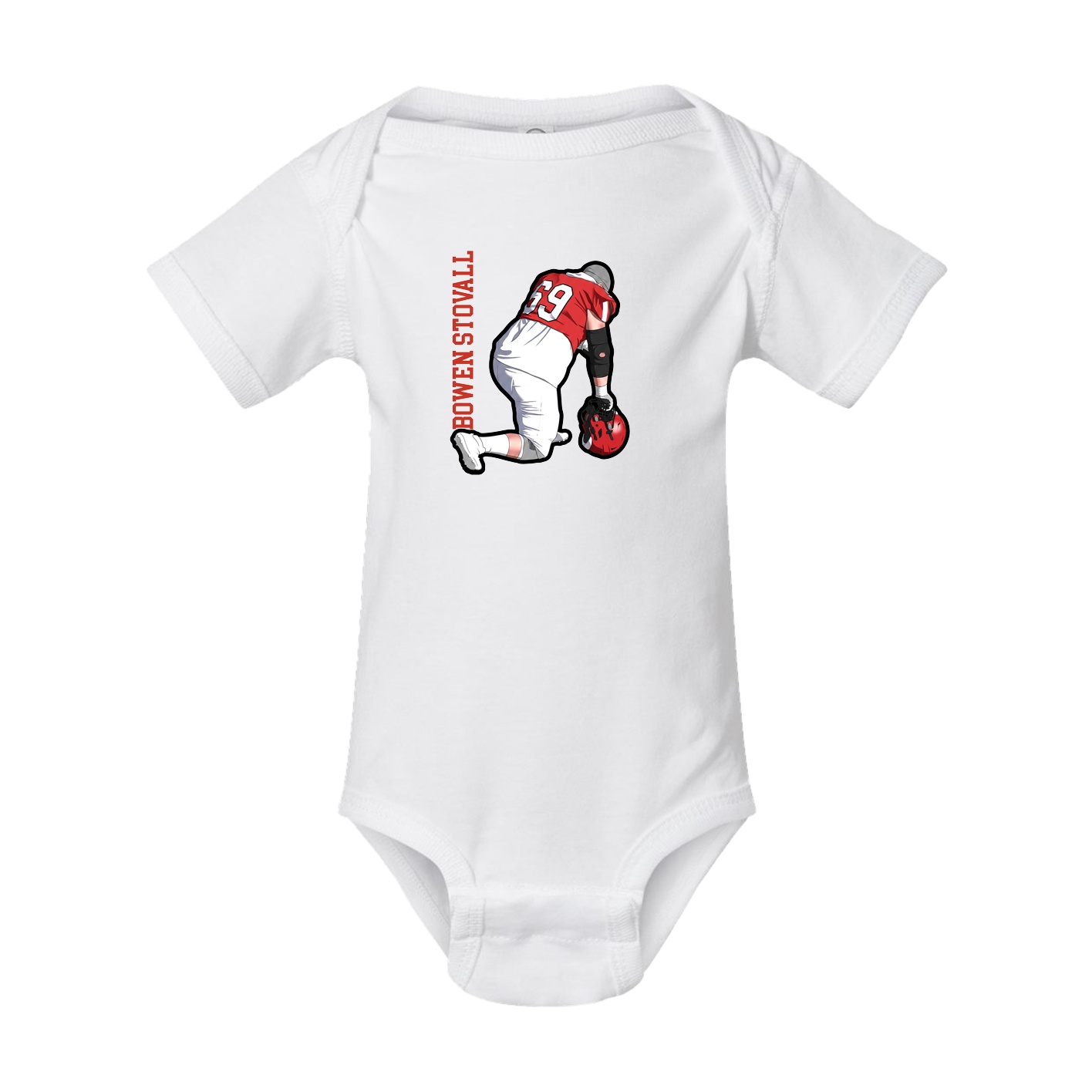 Baby Onesie — Name Vertical in White