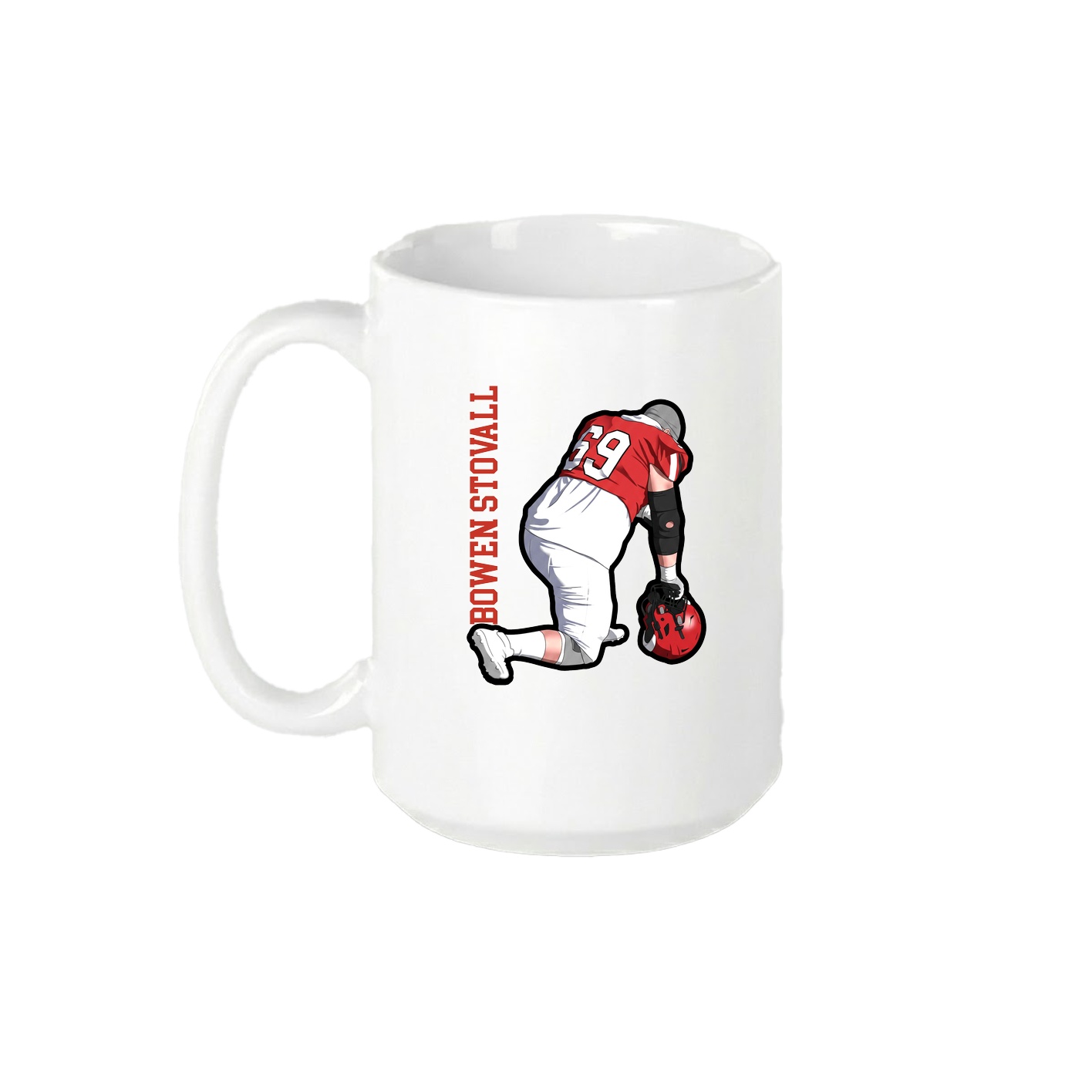 15oz Coffee Mug — Name Vertical in White