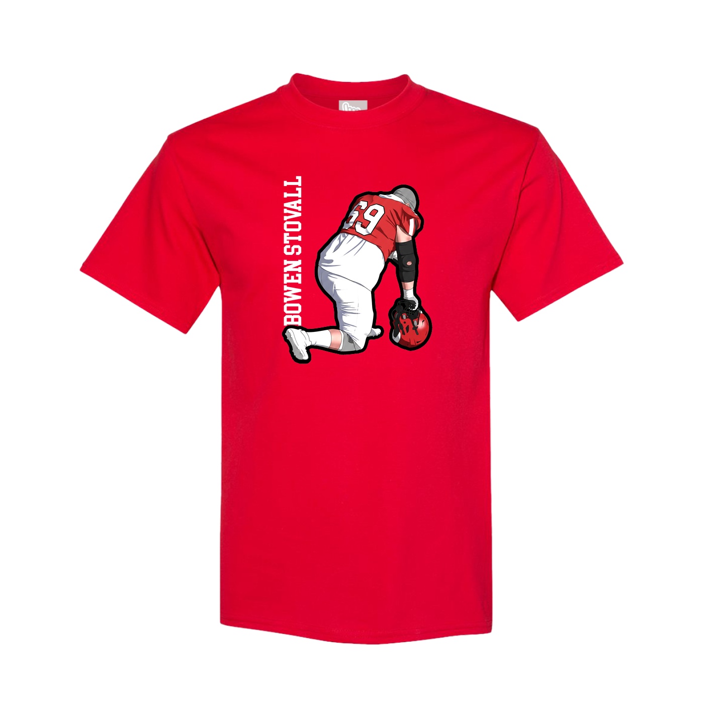 Tee — Name Vertical in Red