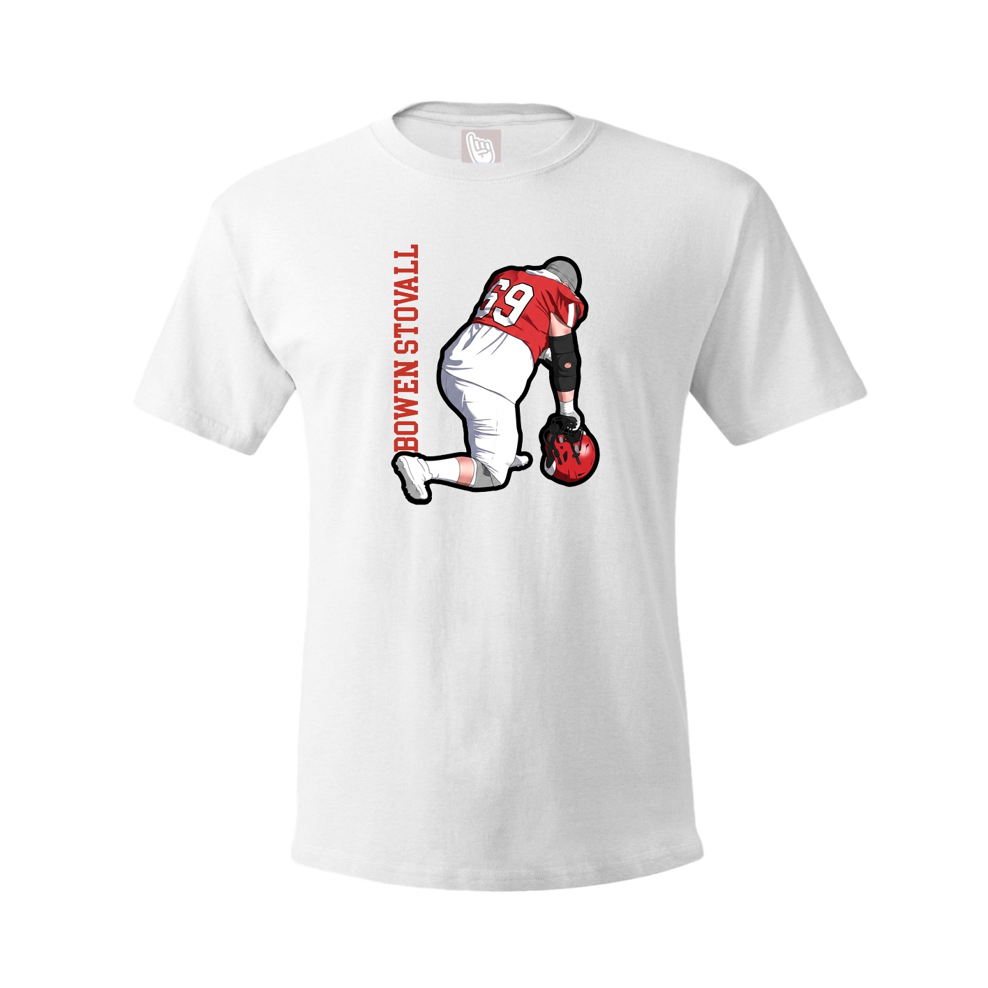 Youth Tee — Name Vertical in White