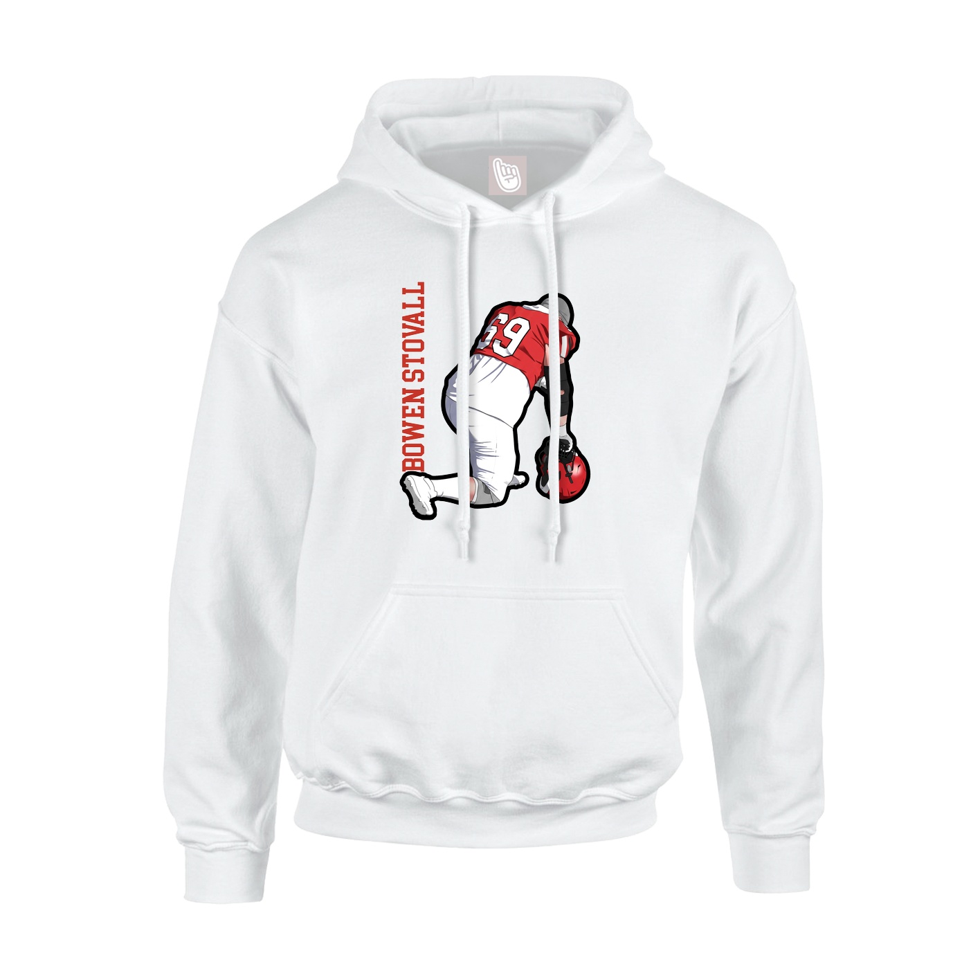 Hoodie — Name Vertical in White