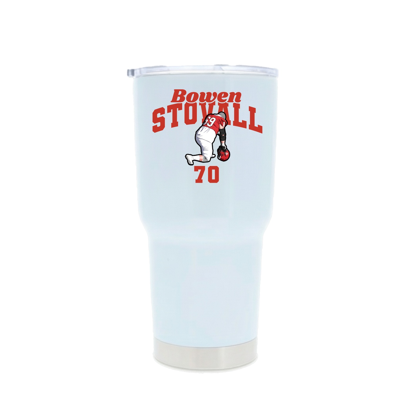 30oz Stainless Steel Tumbler — Signature Arch in White