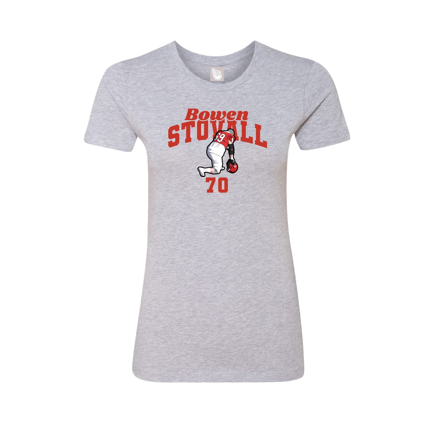 Fitted Women's Tee — Signature Arch in Grey