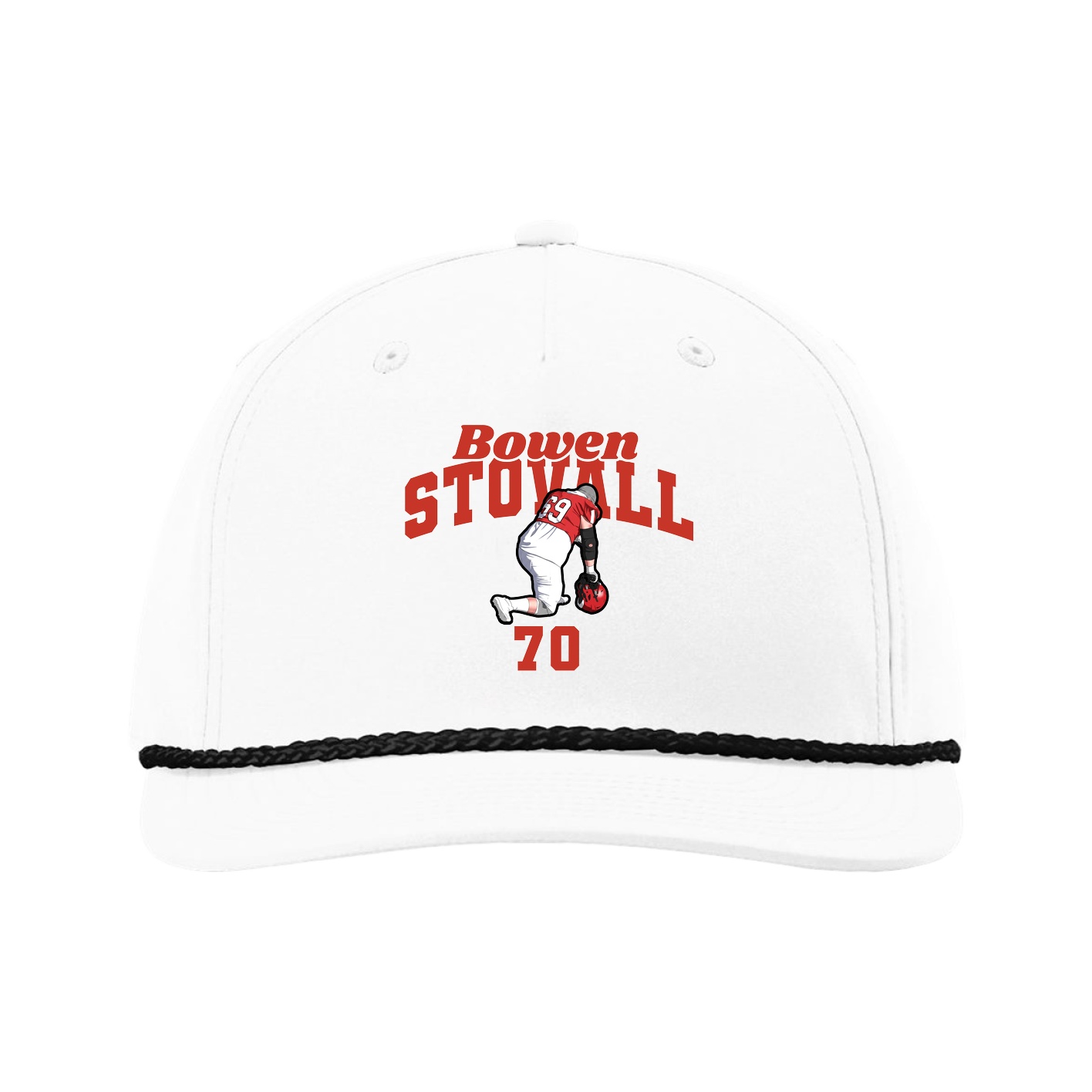 Five-Panel Classic Rope Cap — Signature Arch in White