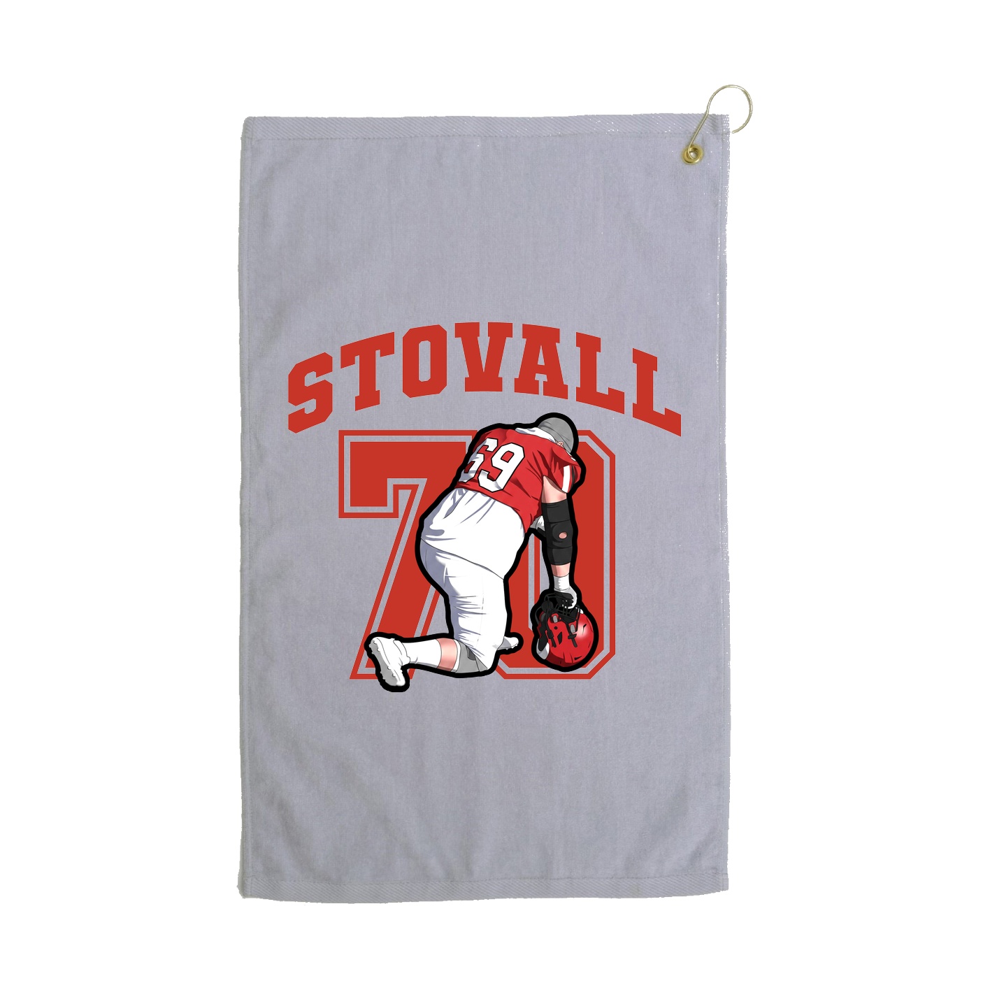 Golf Towel — Number in Grey