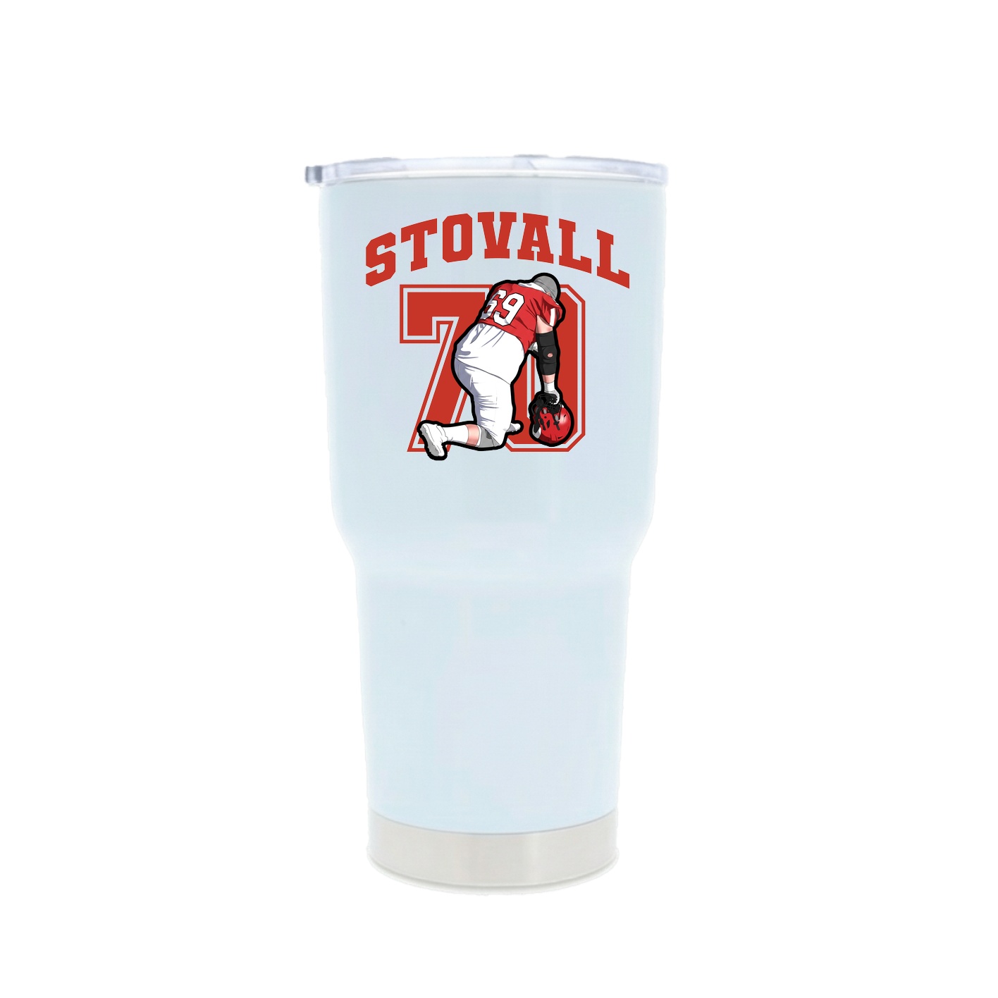 30oz Stainless Steel Tumbler — Number in White
