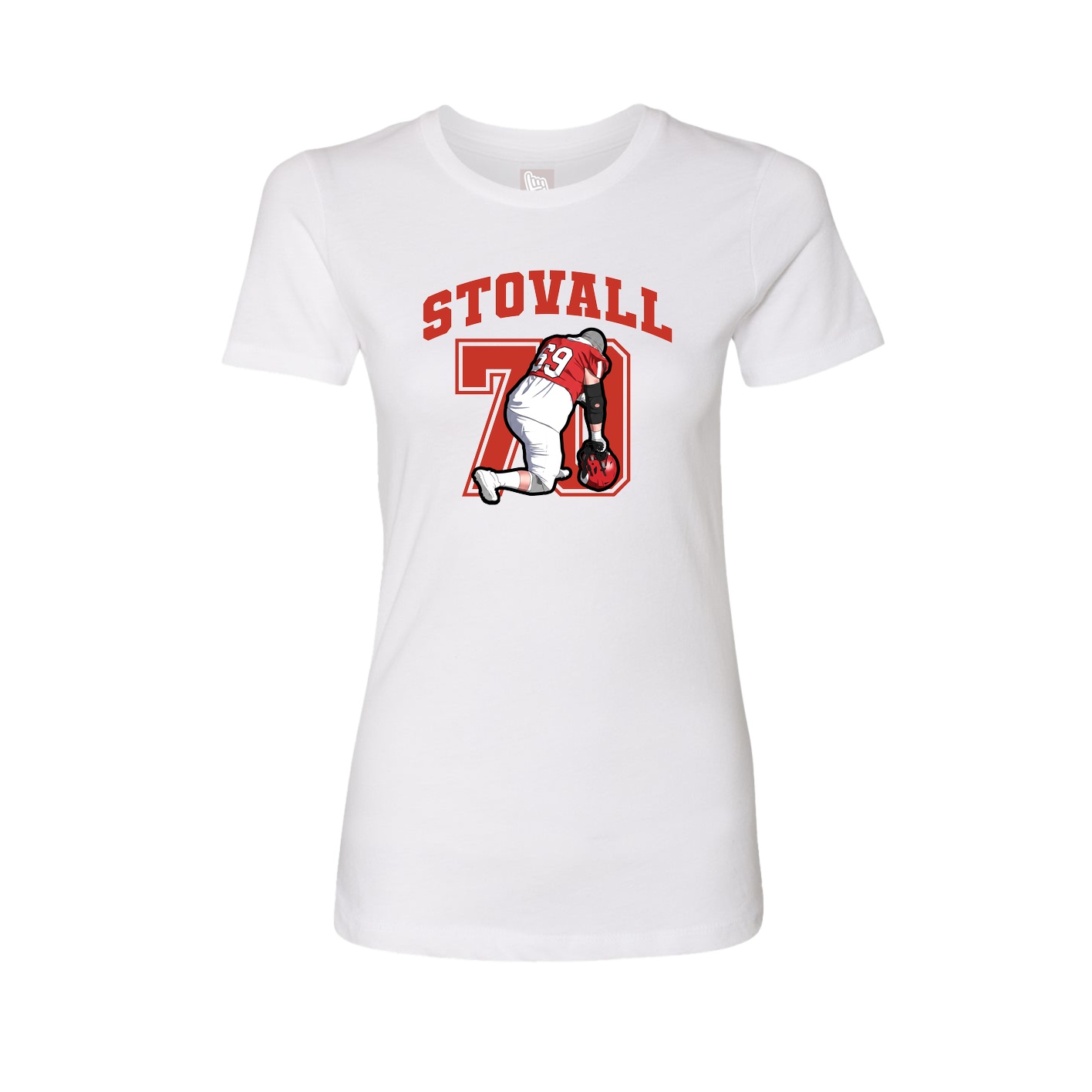 Fitted Women's Tee — Number in White