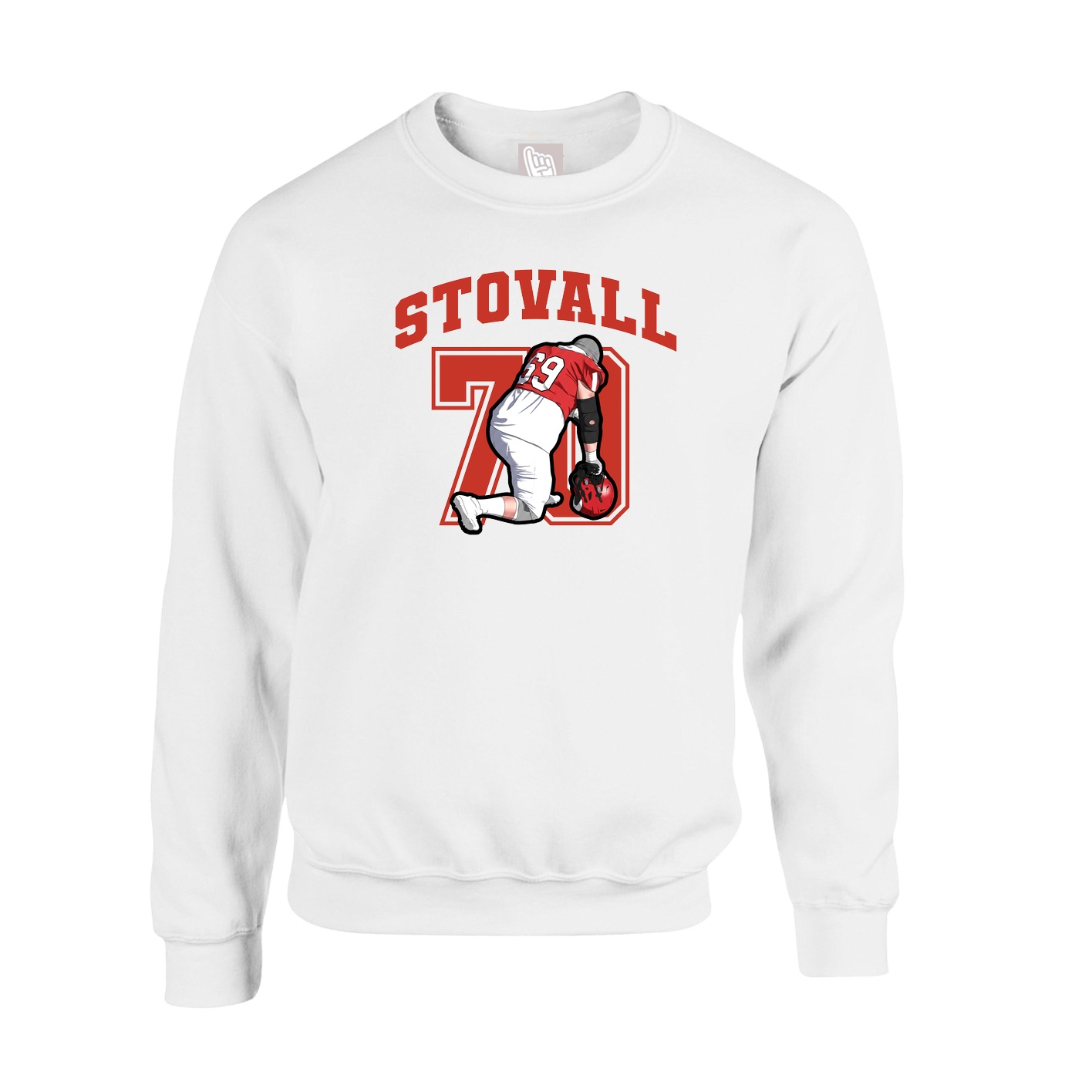 Fleece Crew — Number in White