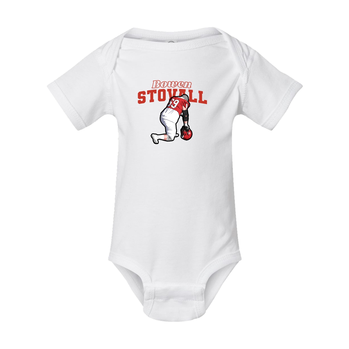 Baby Onesie — Name Arch in White