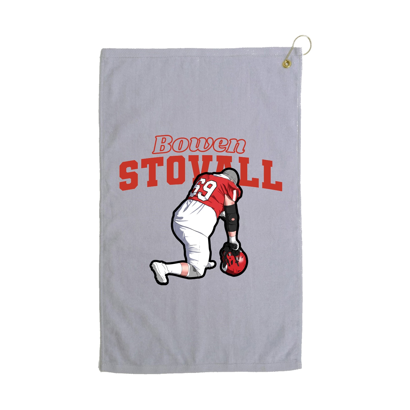 Golf Towel — Name Arch in Grey