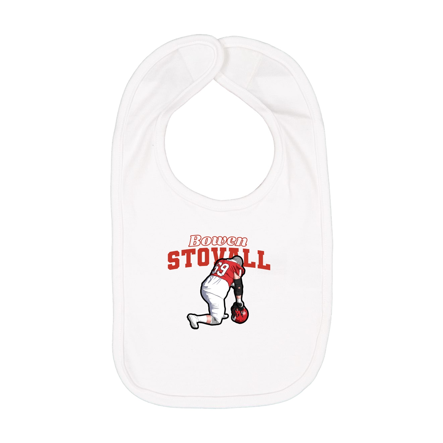 Infant Bib — Name Arch in White