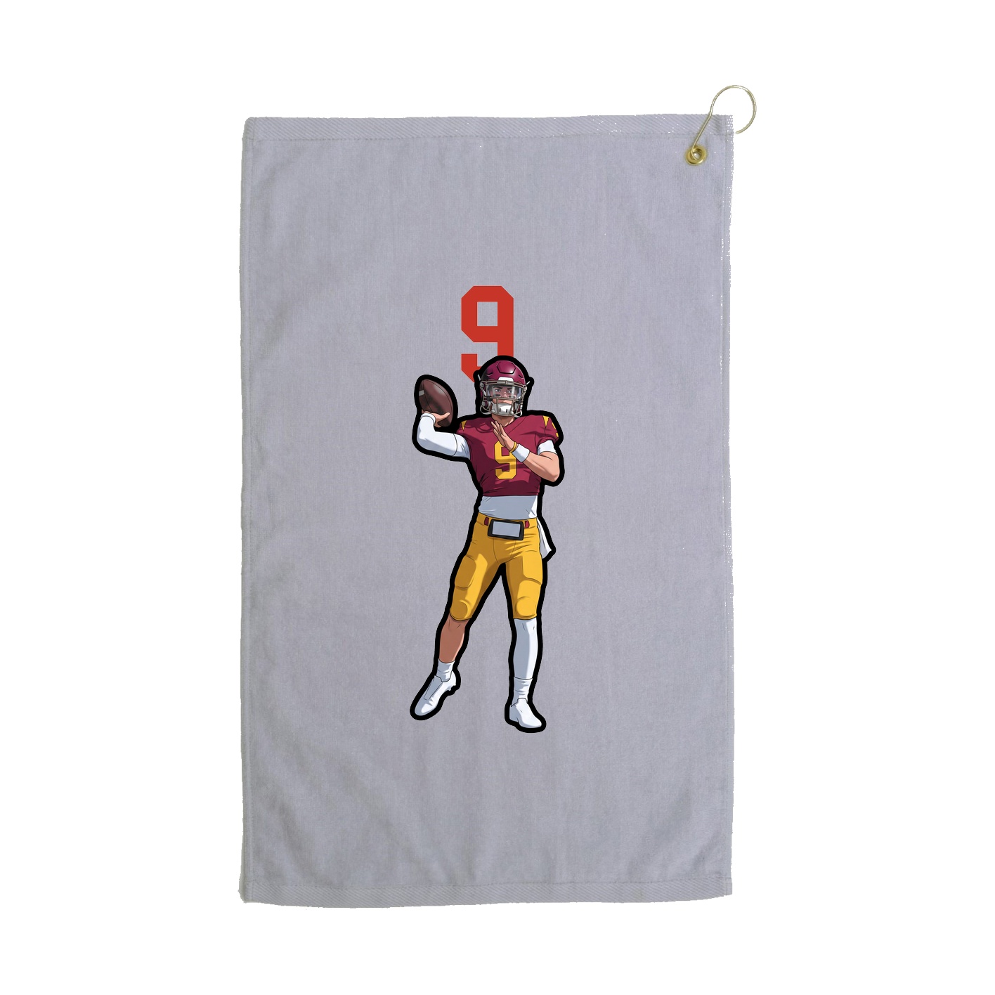 Golf Towel — Number Top in Grey