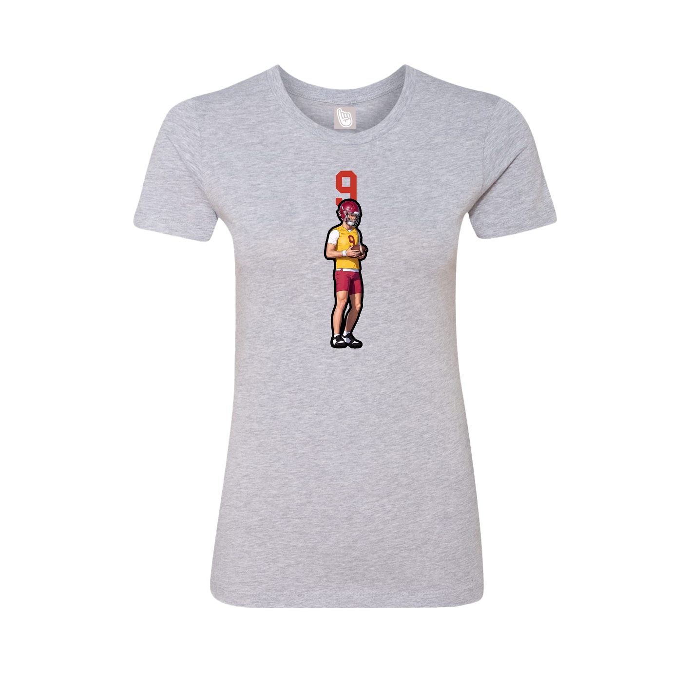 Fitted Women's Tee — Number Top in Grey