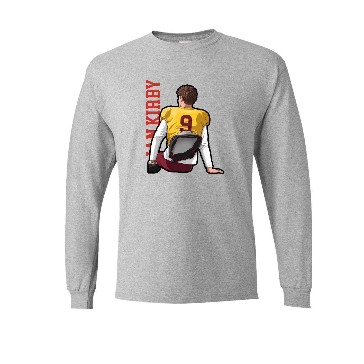 Long Sleeve Tee — Name Vertical in Grey