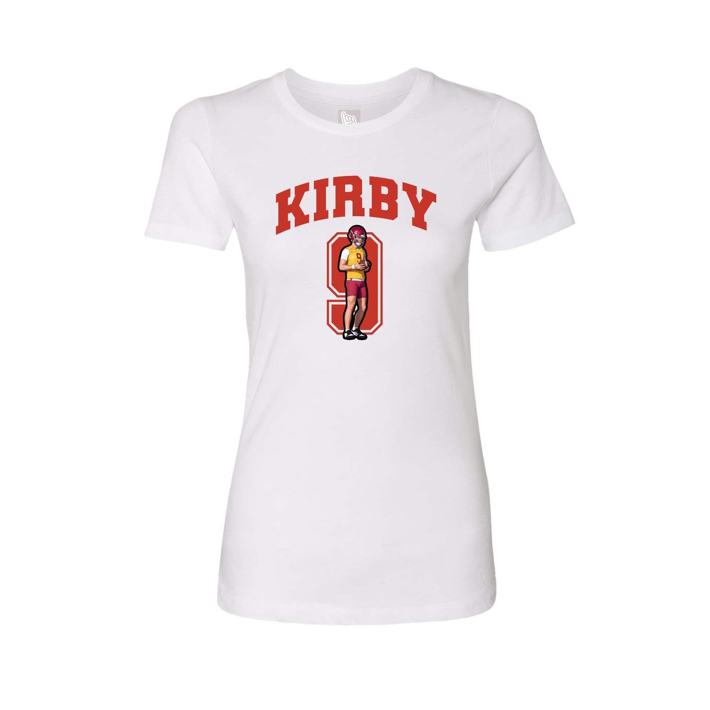 Fitted Women's Tee — Number in White