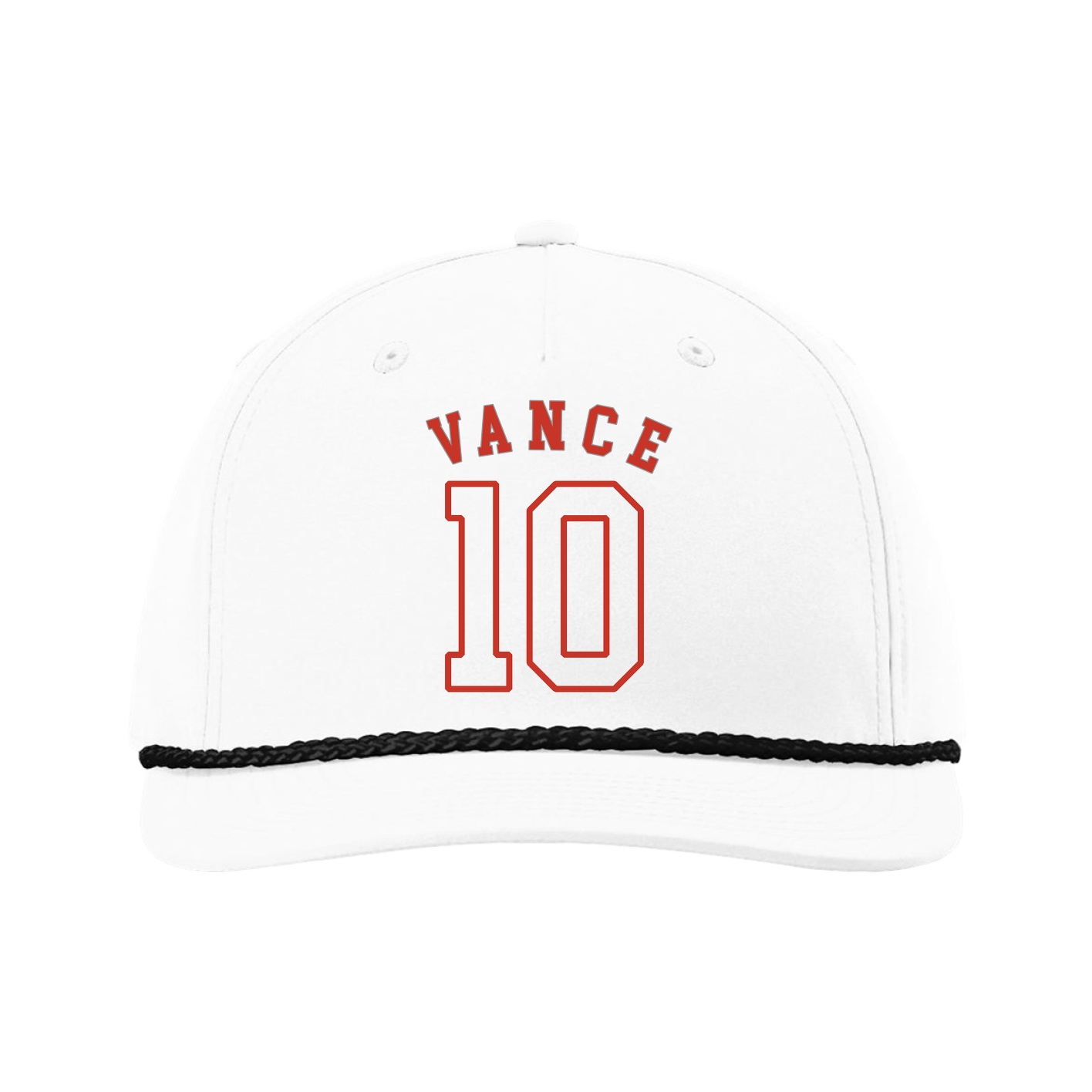 Five-Panel Classic Rope Cap — Shirsey Arch in White