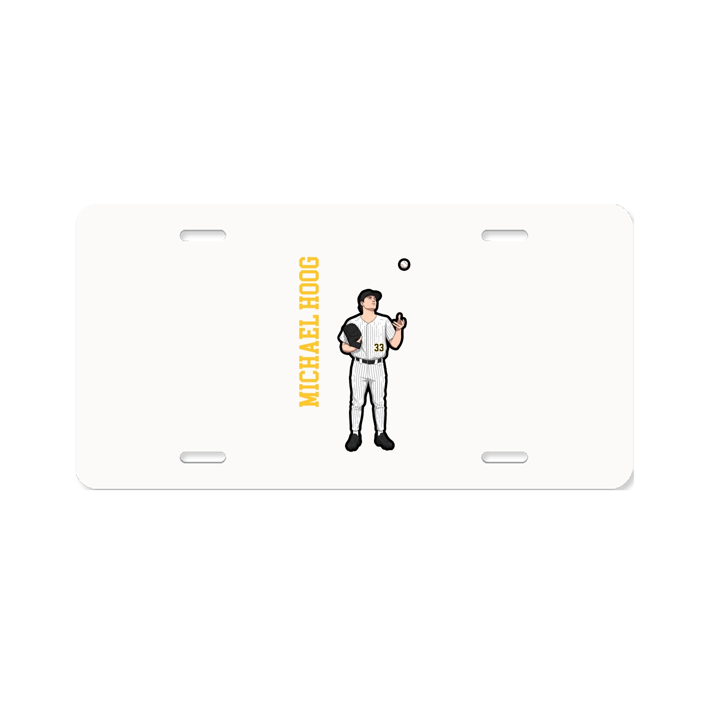 License Plate — Name Vertical in Classic