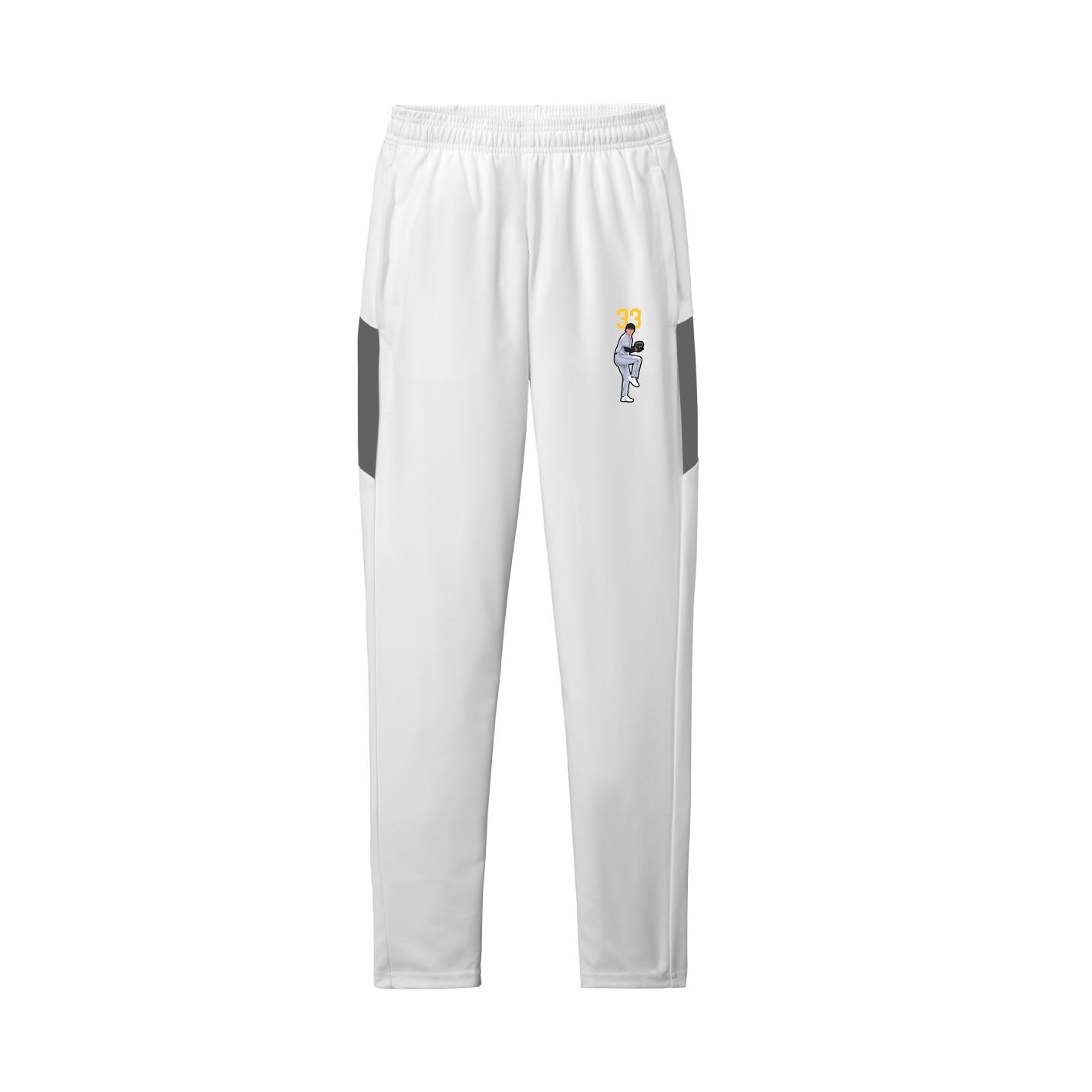 Team Travel Pant — Number Top in White/Grey