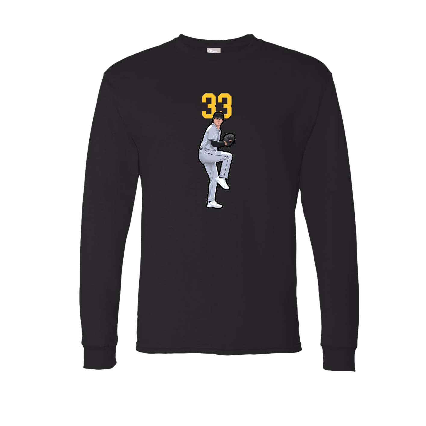 Long Sleeve Tee — Number Top in Black