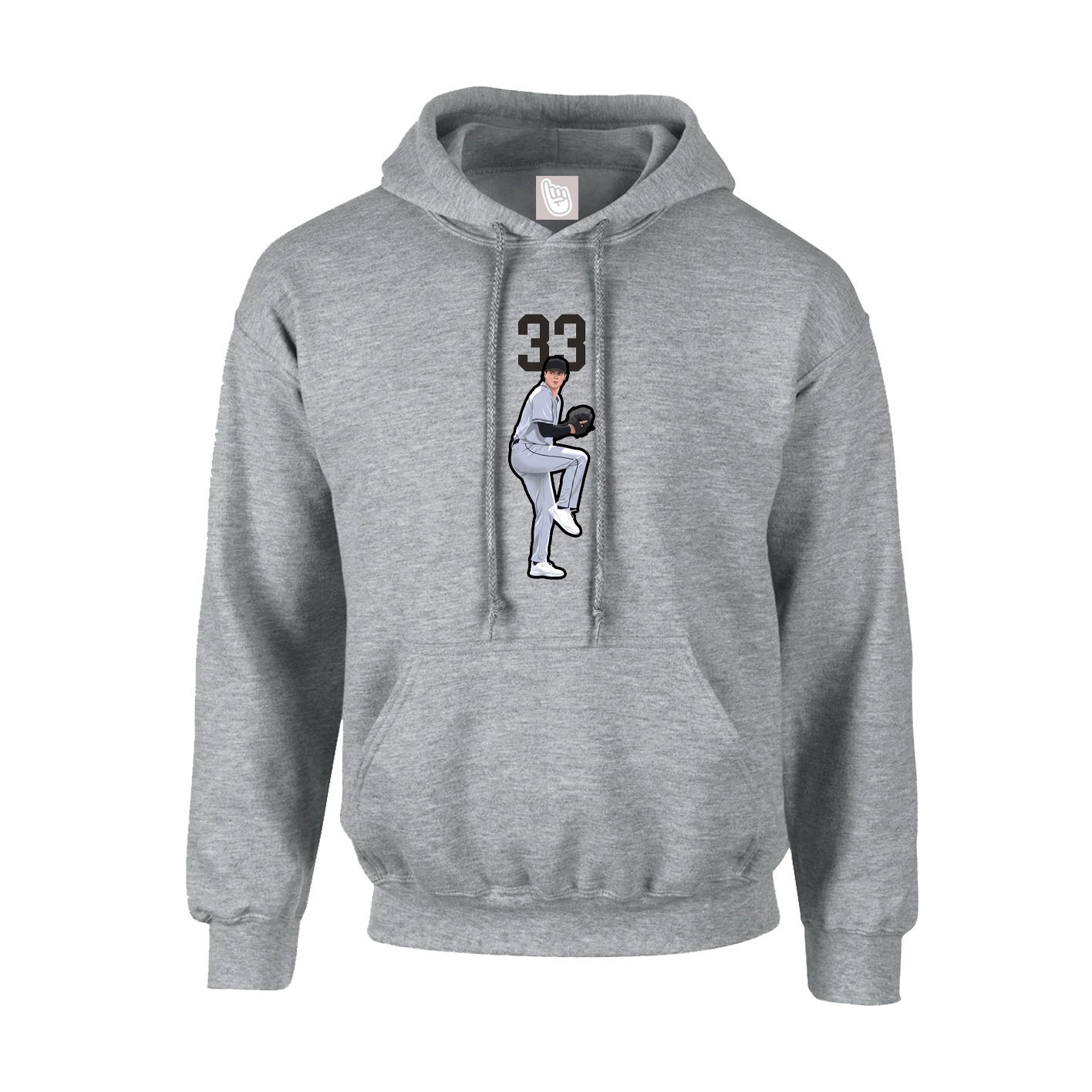 Hoodie — Number Top in Grey
