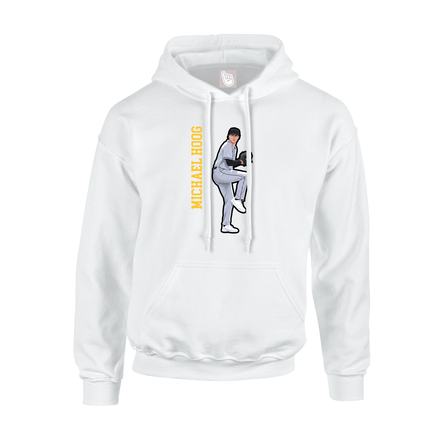 Youth Hoodie — Name Vertical in White