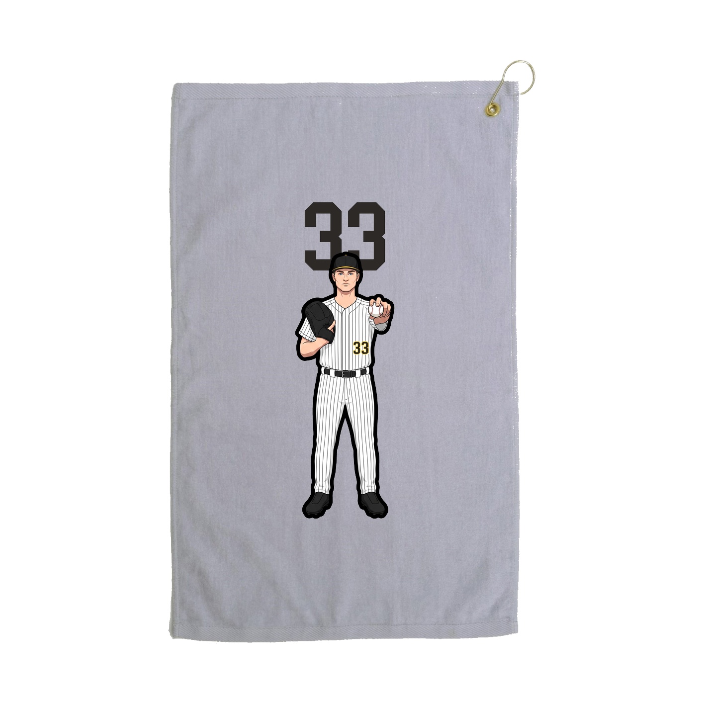 Golf Towel — Number Top in Grey
