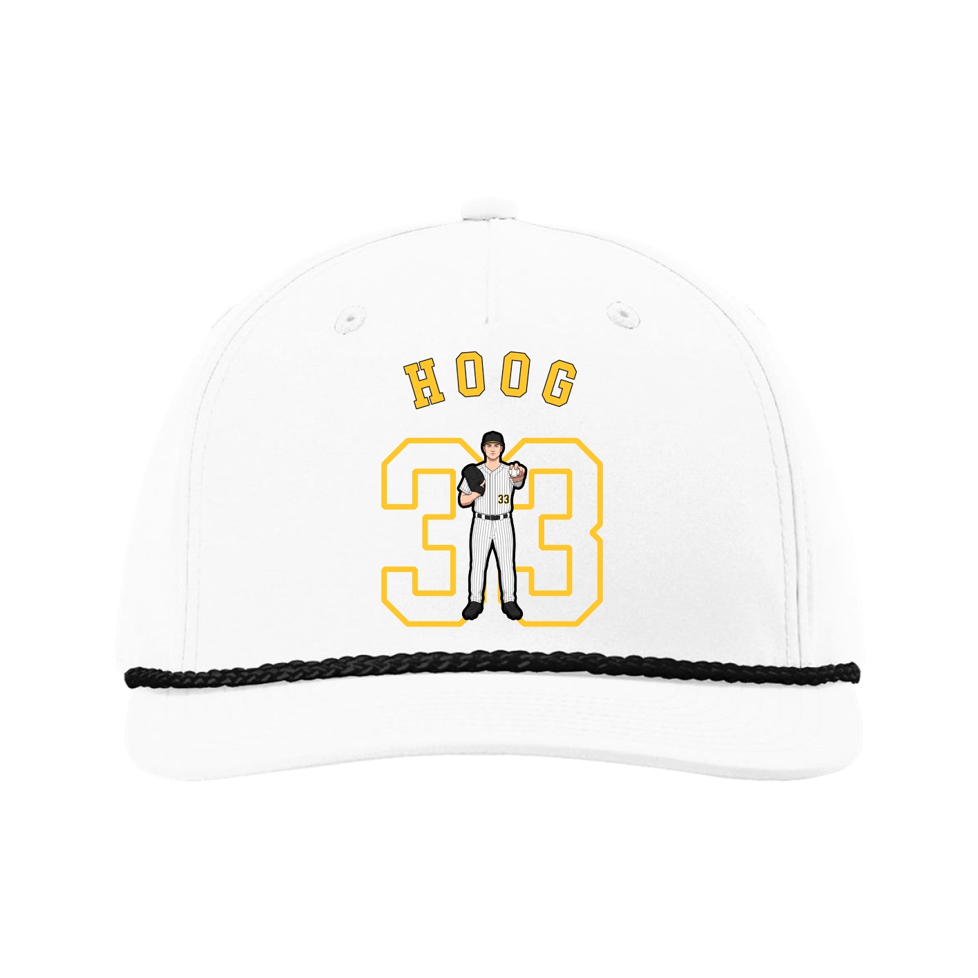 Five-Panel Classic Rope Cap — Shirsey Arch in White