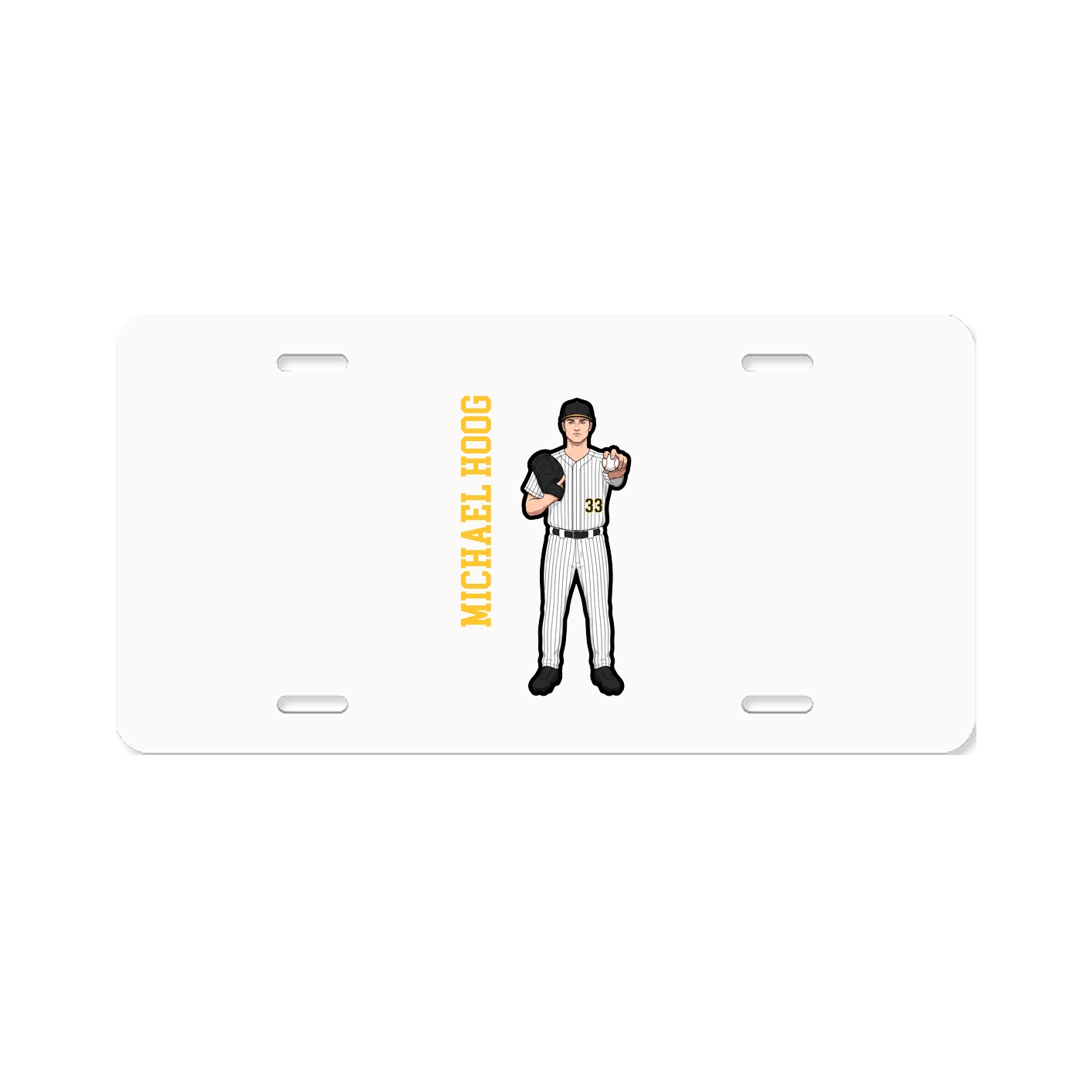 License Plate — Name Vertical in Classic