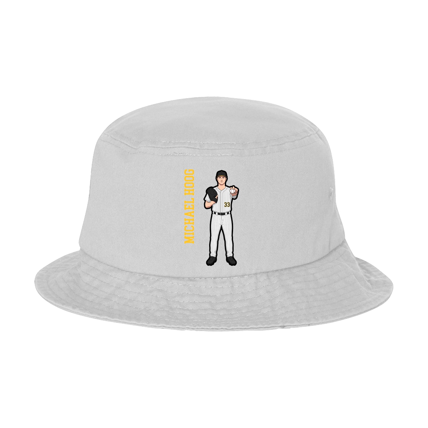 Bucket Cap — Name Vertical in White