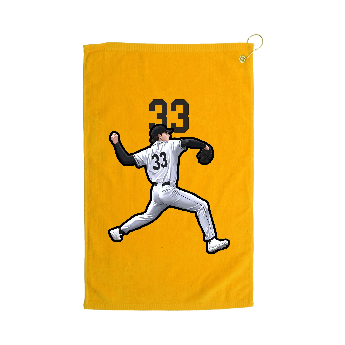 Golf Towel — Number Top in Gold