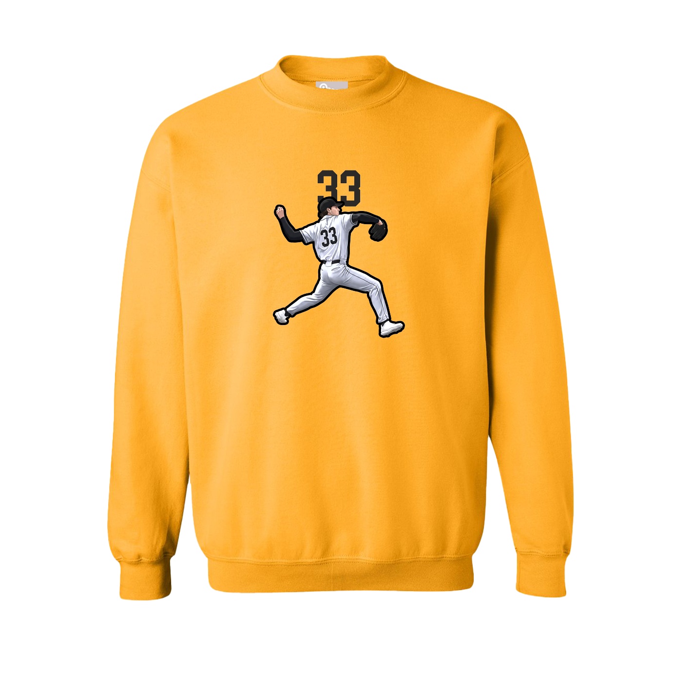 Fleece Crew — Number Top in Gold