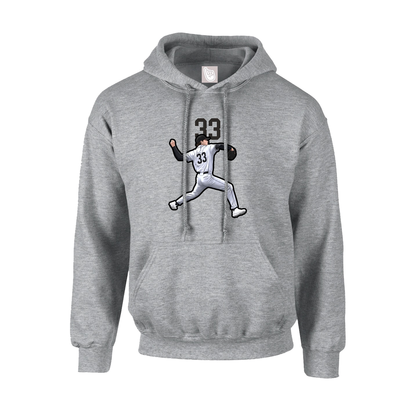 Youth Hoodie — Number Top in Grey