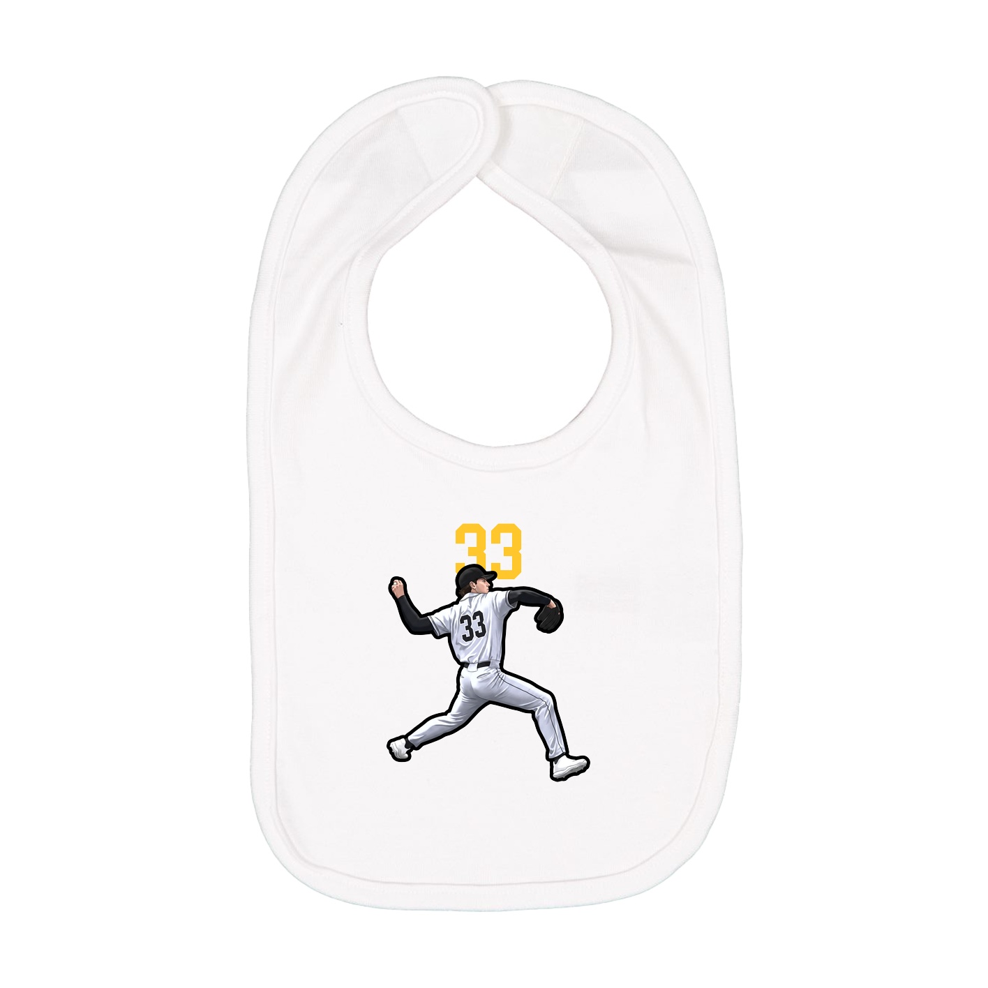 Infant Bib — Number Top in White