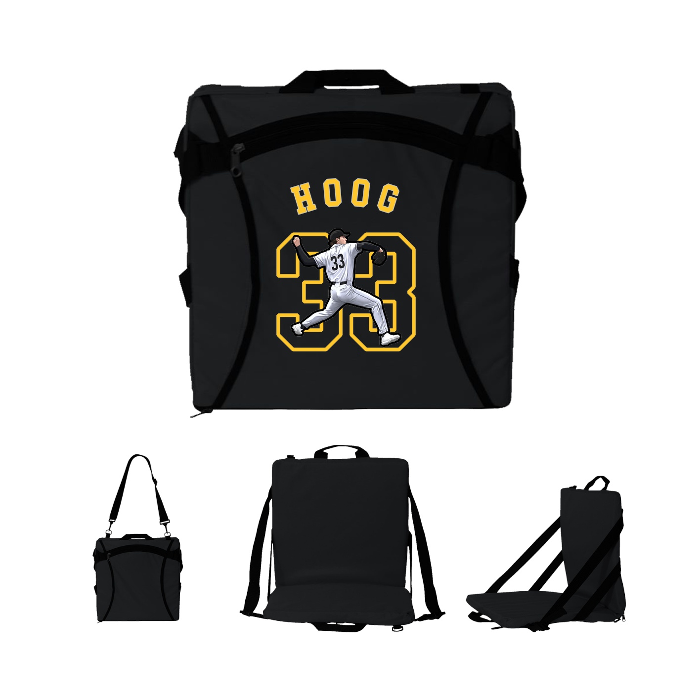 Folding Stadium Seat — Shirsey Arch in Black