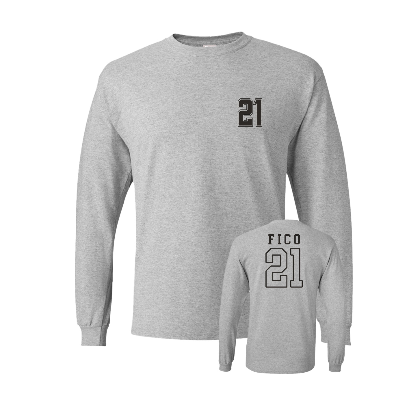 Long Sleeve Tee — Chest Back in Grey